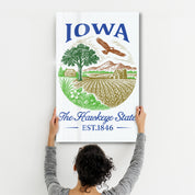 Iowa - The Hawkeye State | Glass Wall Art