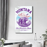 Montana - The Treasure State | Glass Wall Art