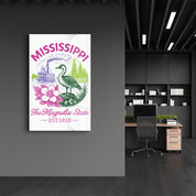 Mississippi - The Magnolia State | Glass Wall Art