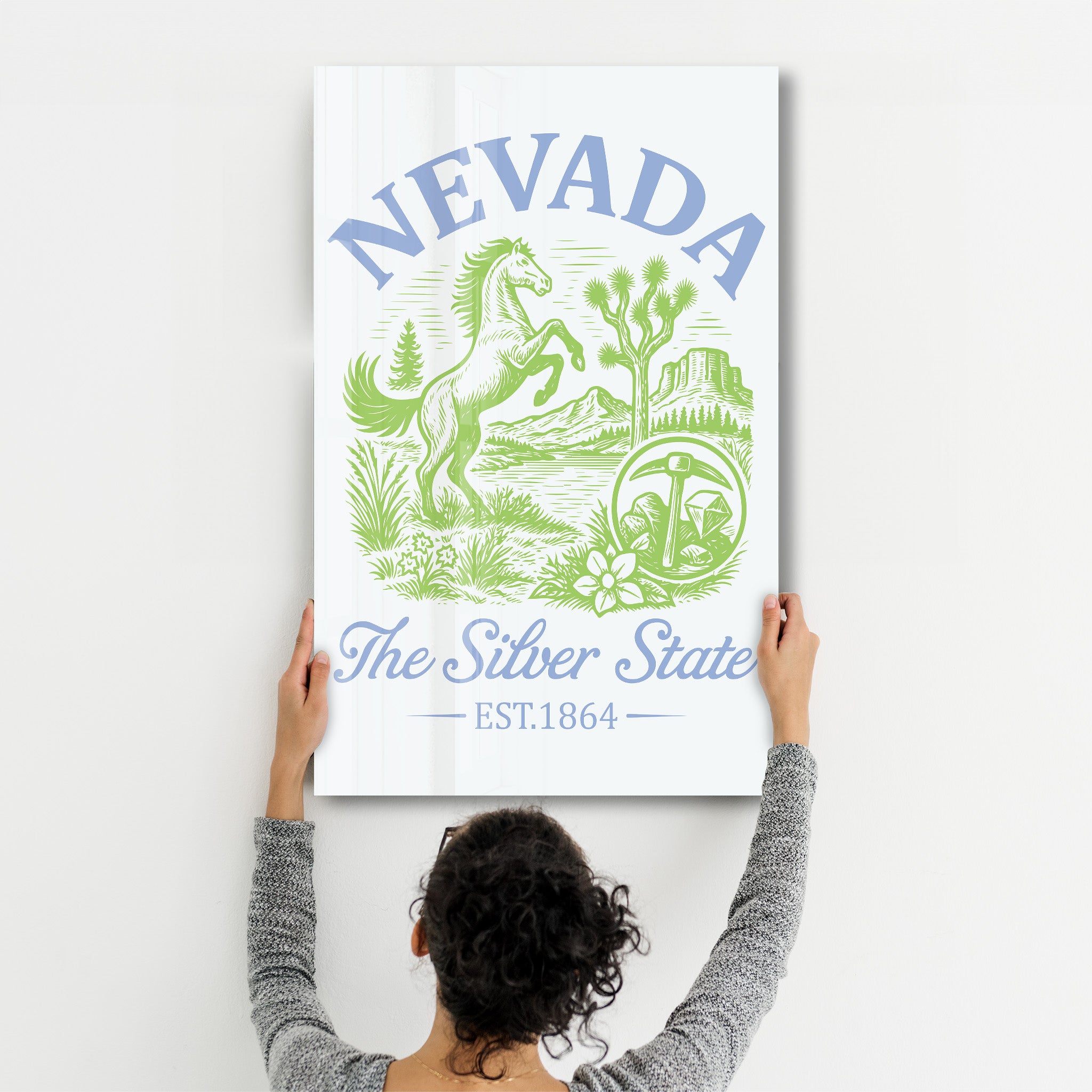 Nevada - The Silver State | Glass Wall Art