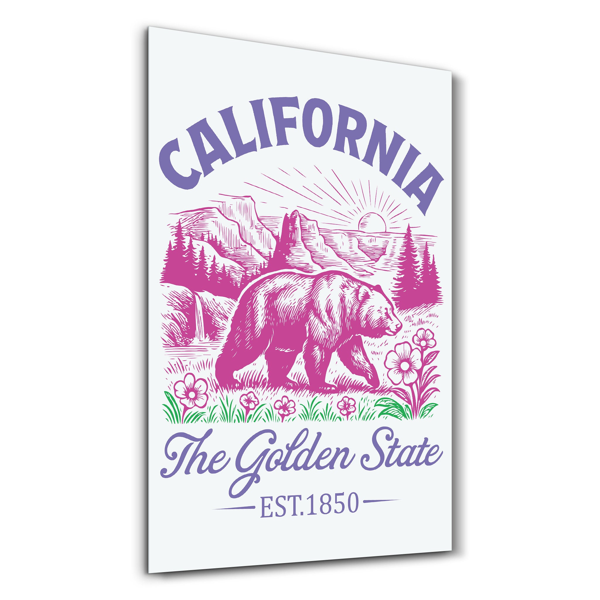 California - The Golden State | Glass Wall Art