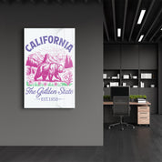 California - The Golden State | Glass Wall Art