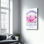 California - The Golden State | Glass Wall Art