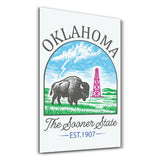 Oklahoma - The Sooner State | Glass Wall Art