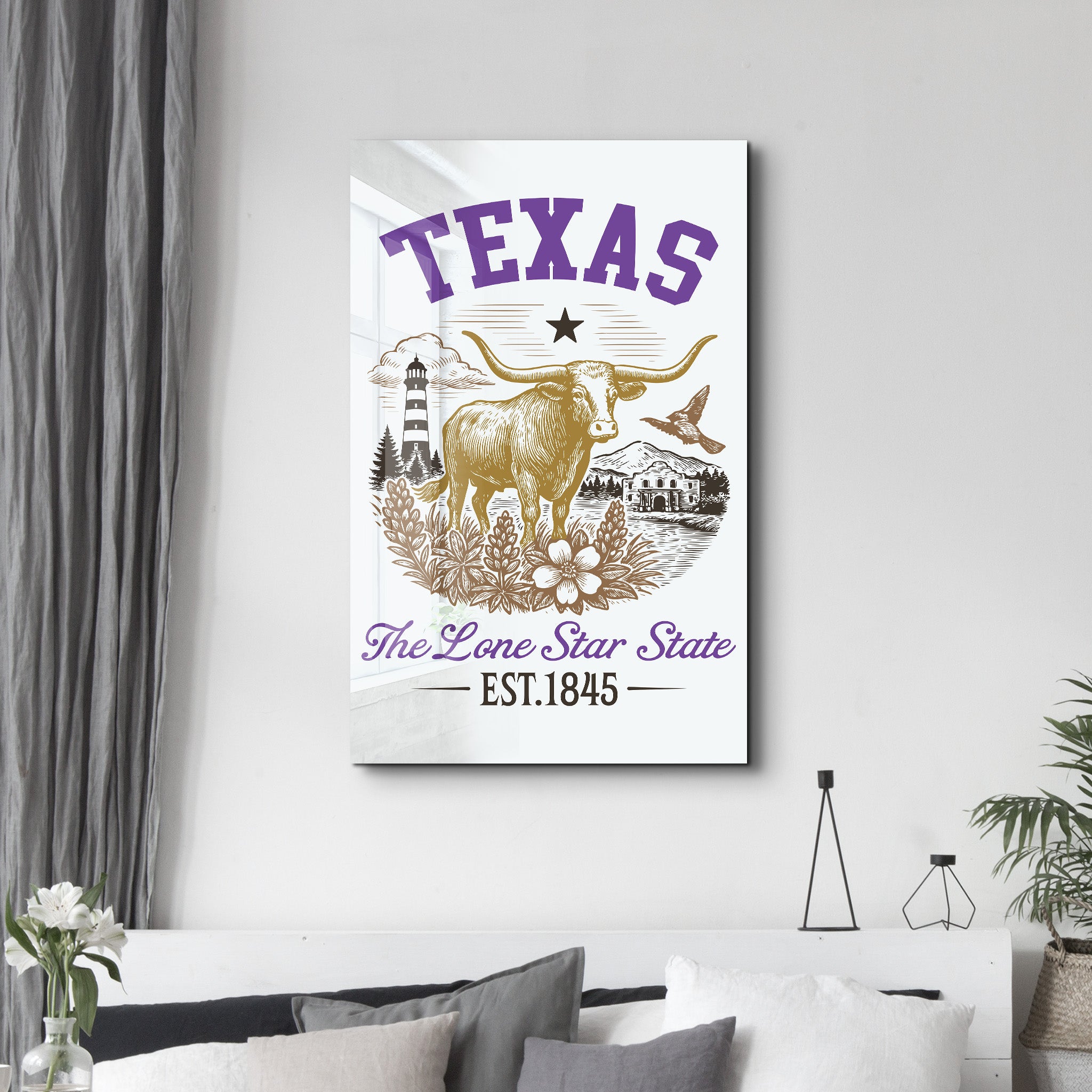 Texas - The Lone Star State | Glass Wall Art