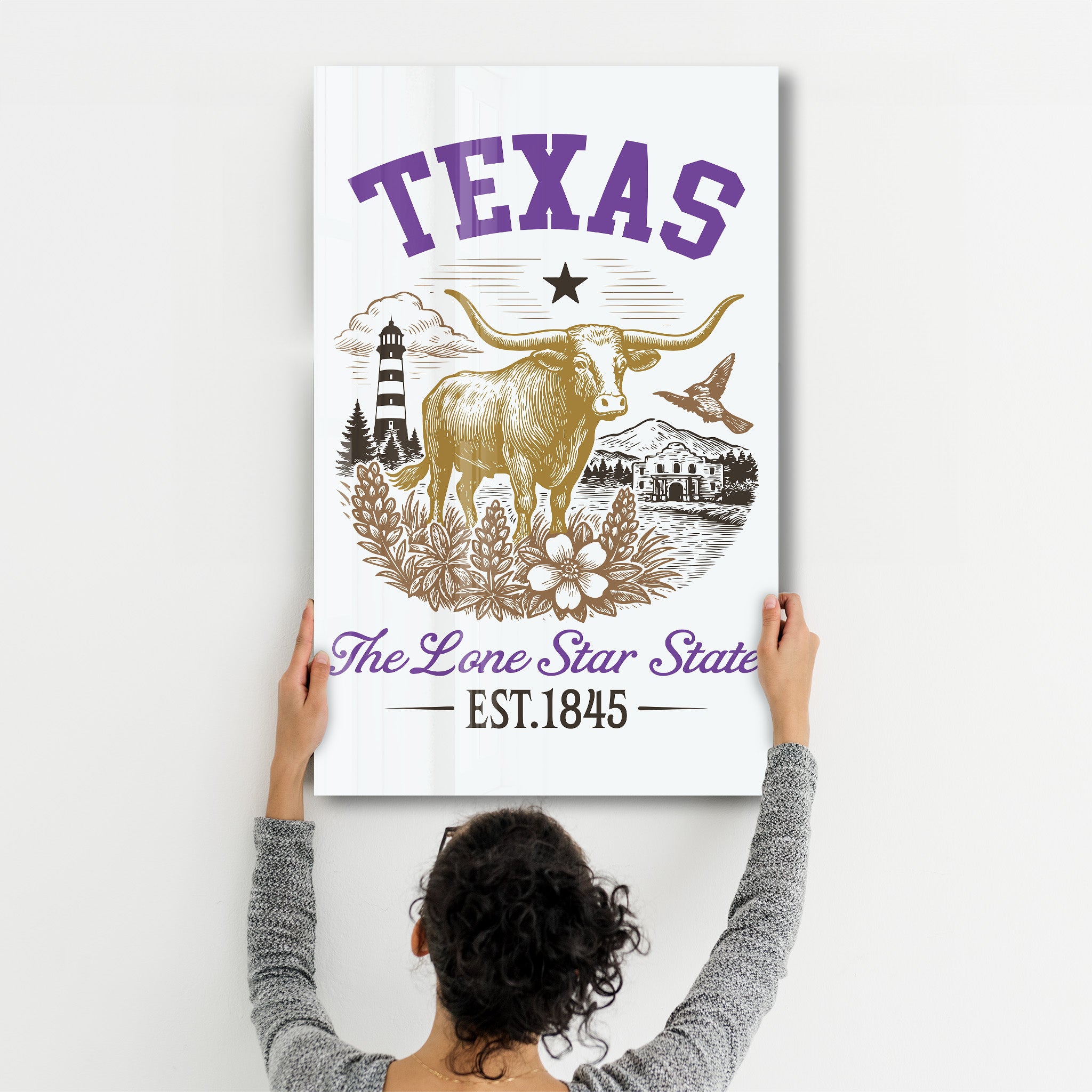 Texas - The Lone Star State | Glass Wall Art