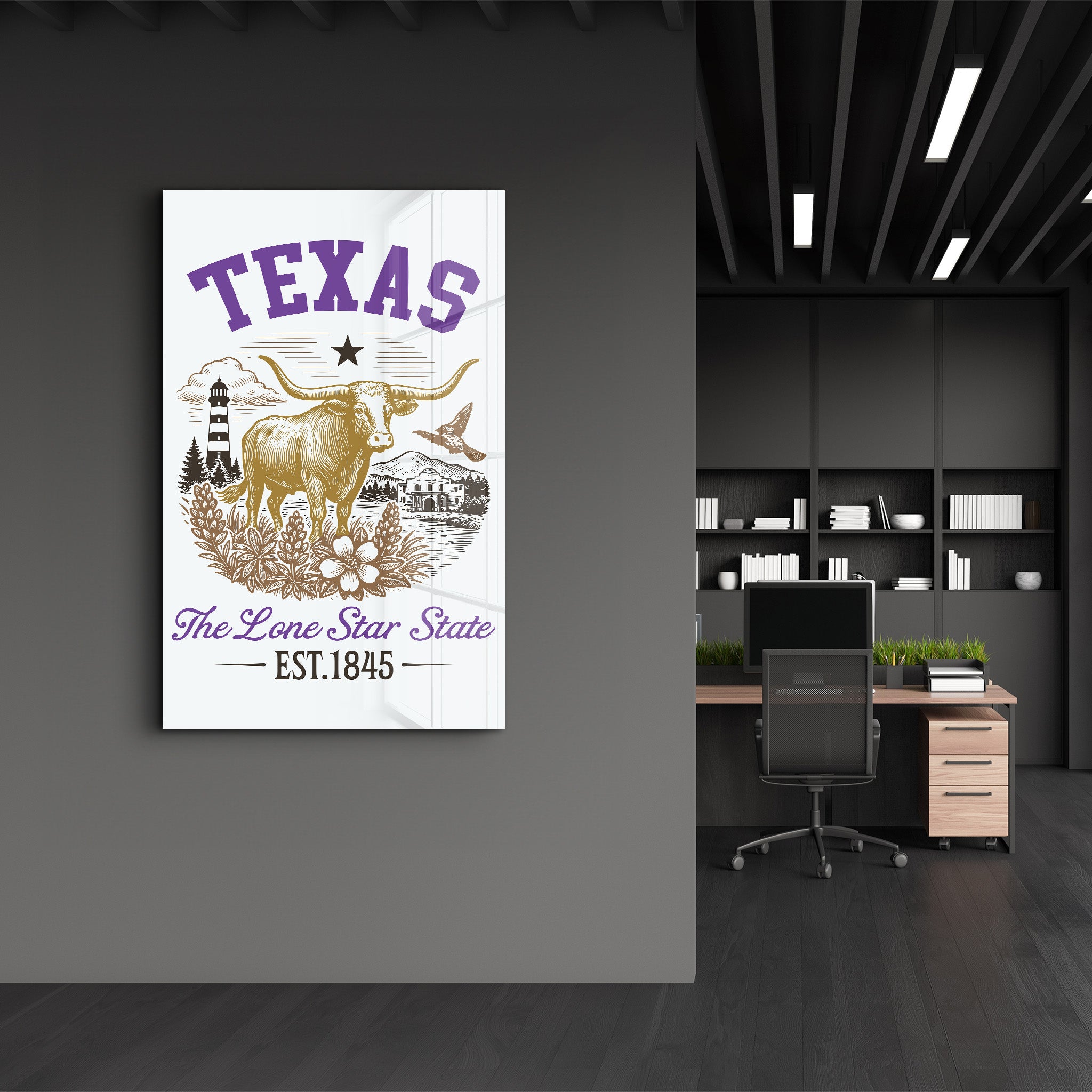 Texas - The Lone Star State | Glass Wall Art