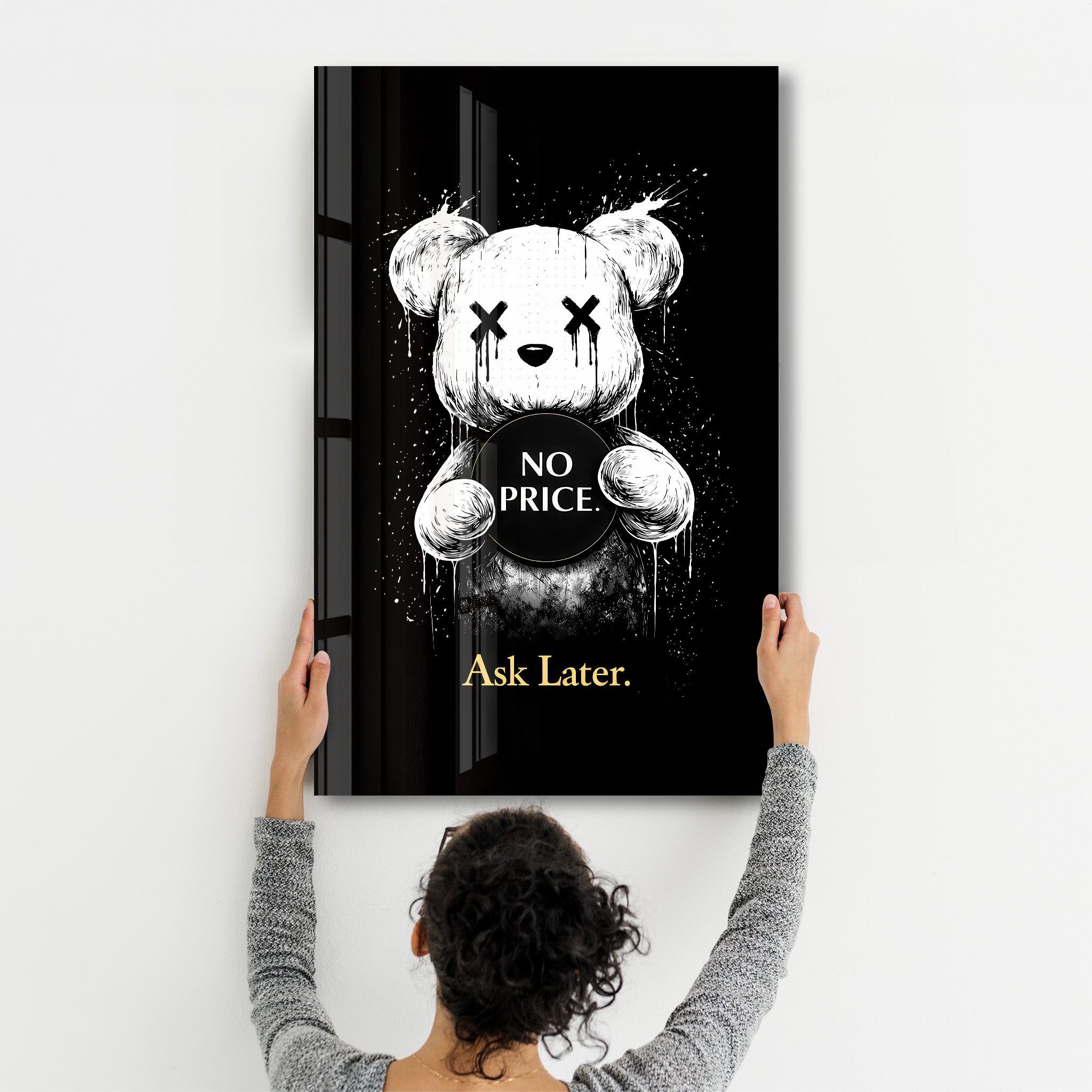 Ask Later x Sugar Teddy | Glass Wall Art
