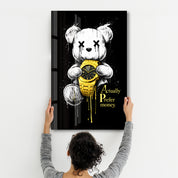 Actually Prefer Money x Sugar Teddy | Glass Wall Art