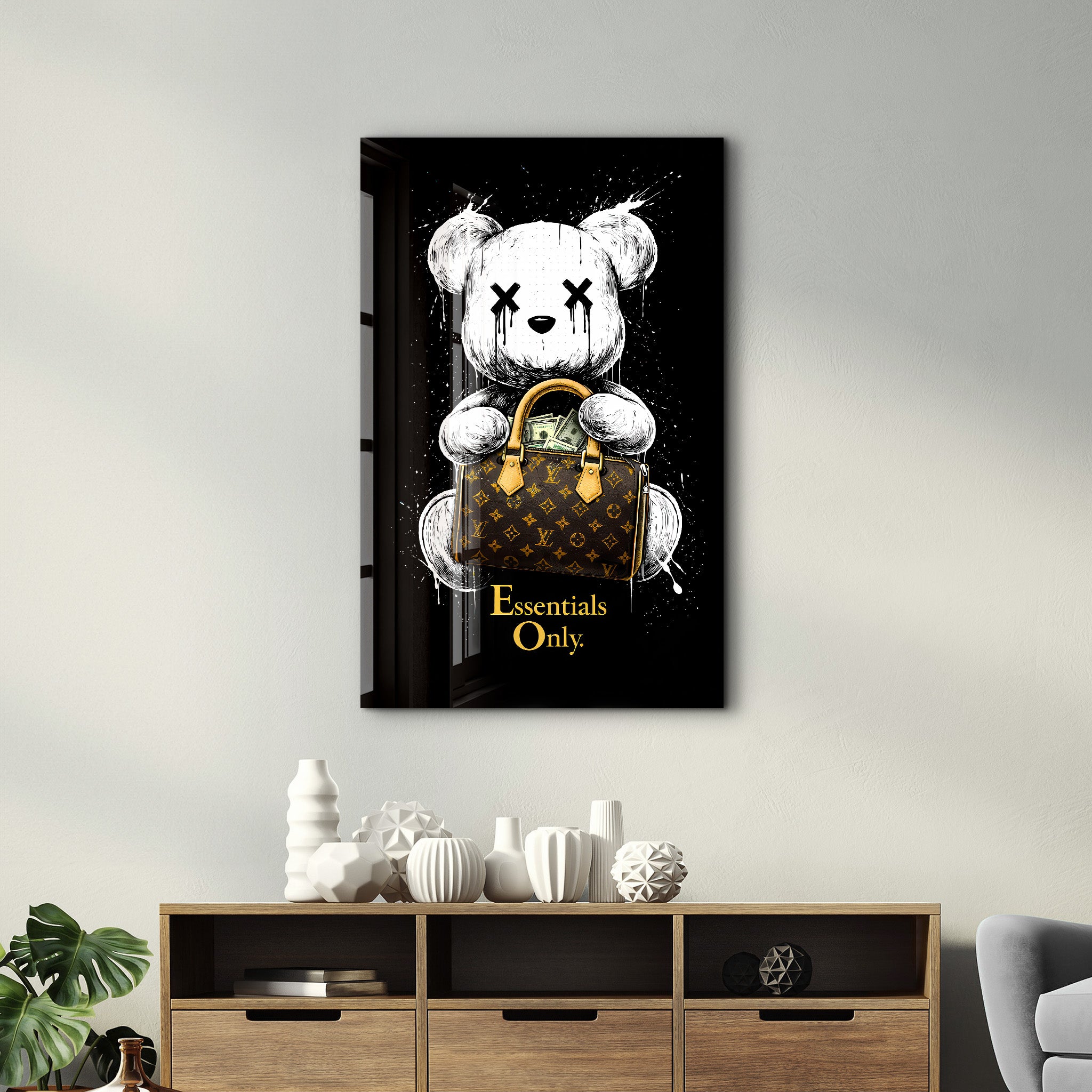 Essentials Only x Sugar Teddy | Glass Wall Art
