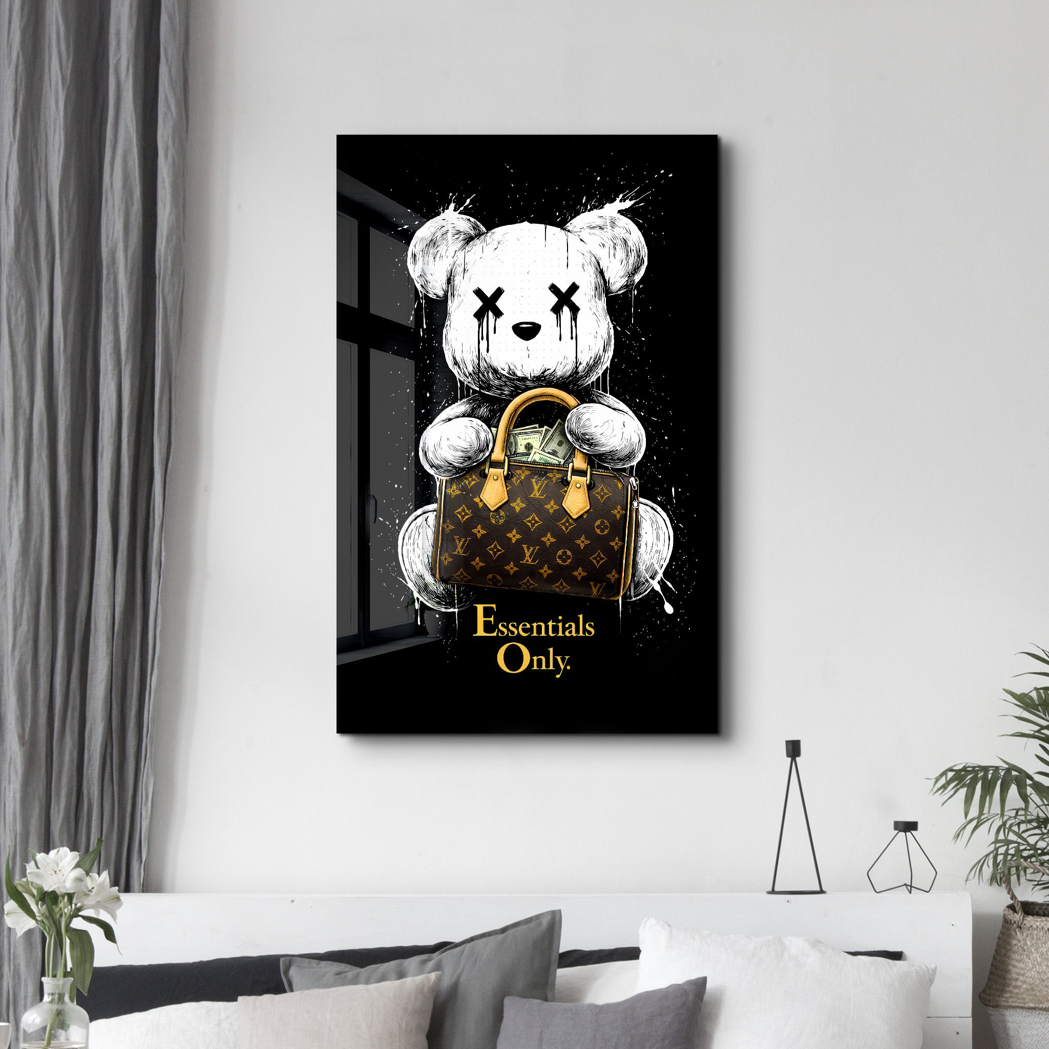 Essentials Only x Sugar Teddy | Glass Wall Art