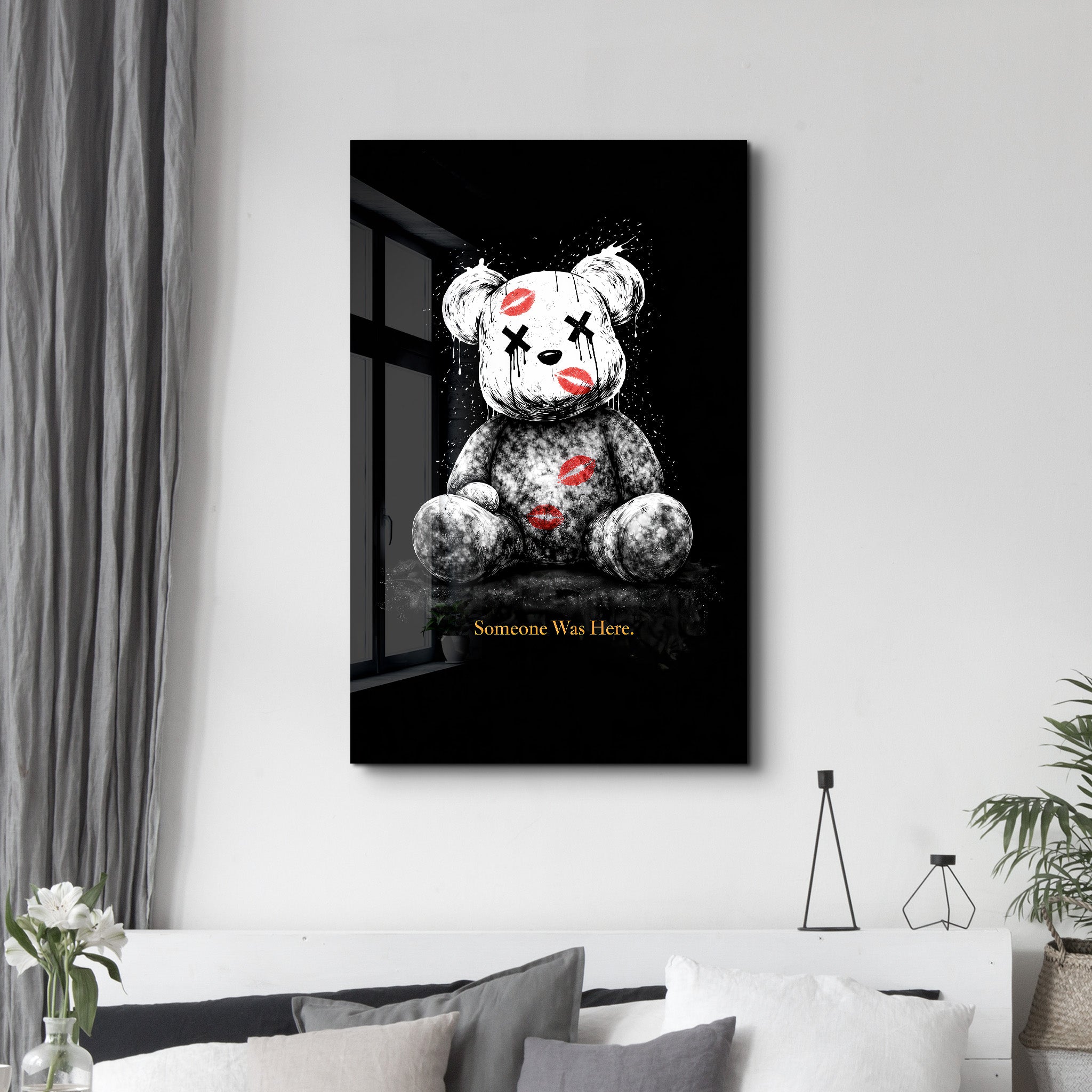 Someone Was Here x Sugar Teddy | Glass Wall Art