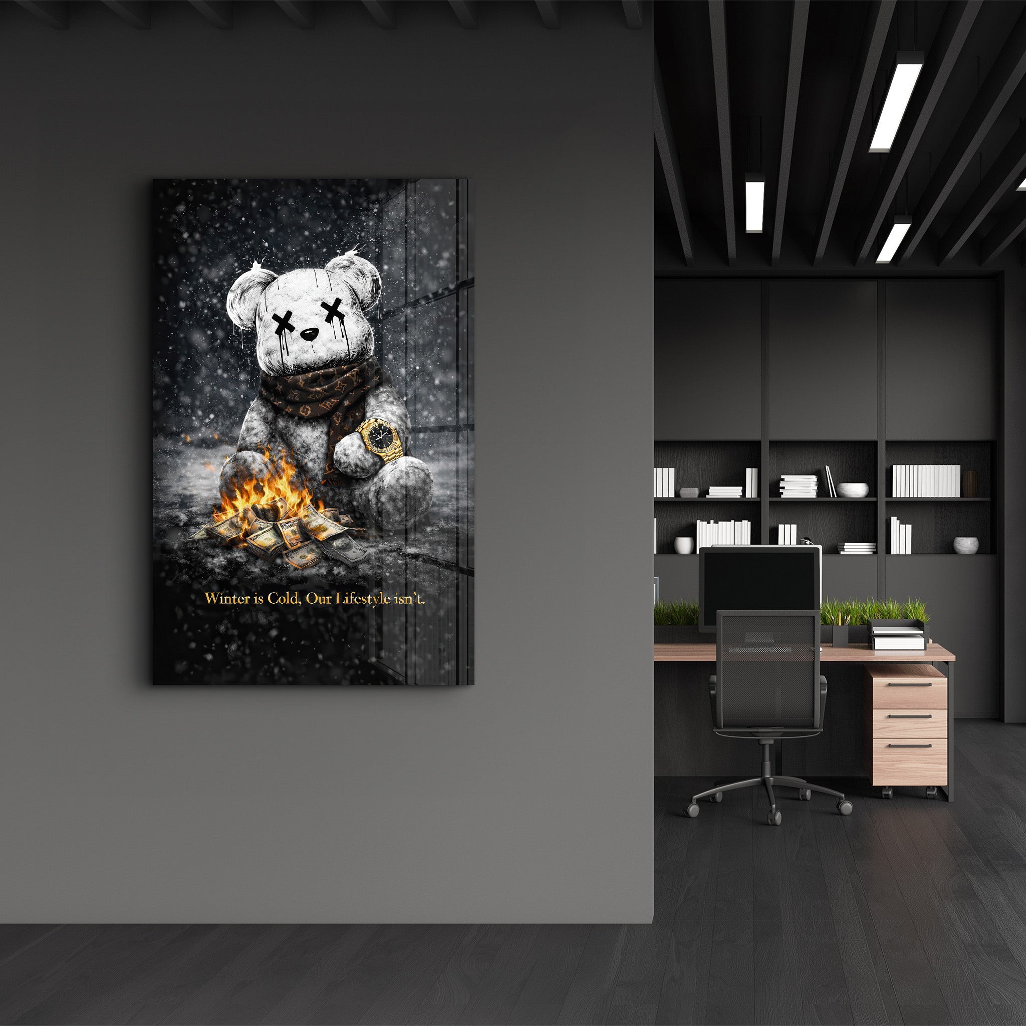 Winter is Cold, Our Lifestyle isn't x Sugar Teddy | Glass Wall Art