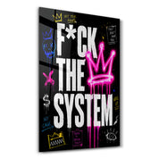 F The System | Glass Wall Art