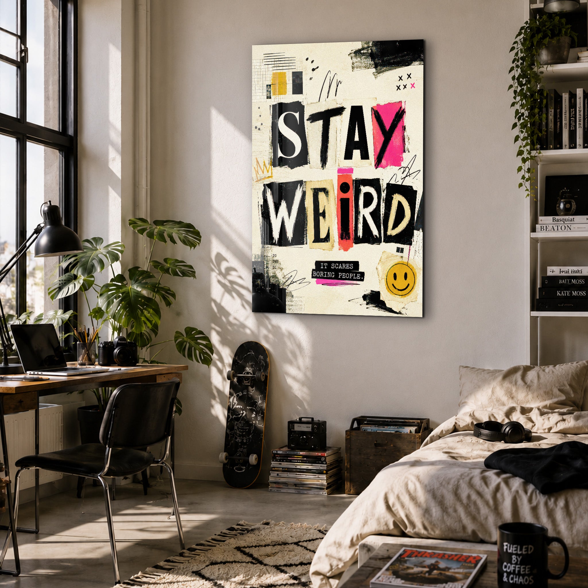 Stay Weird | Glass Wall Art