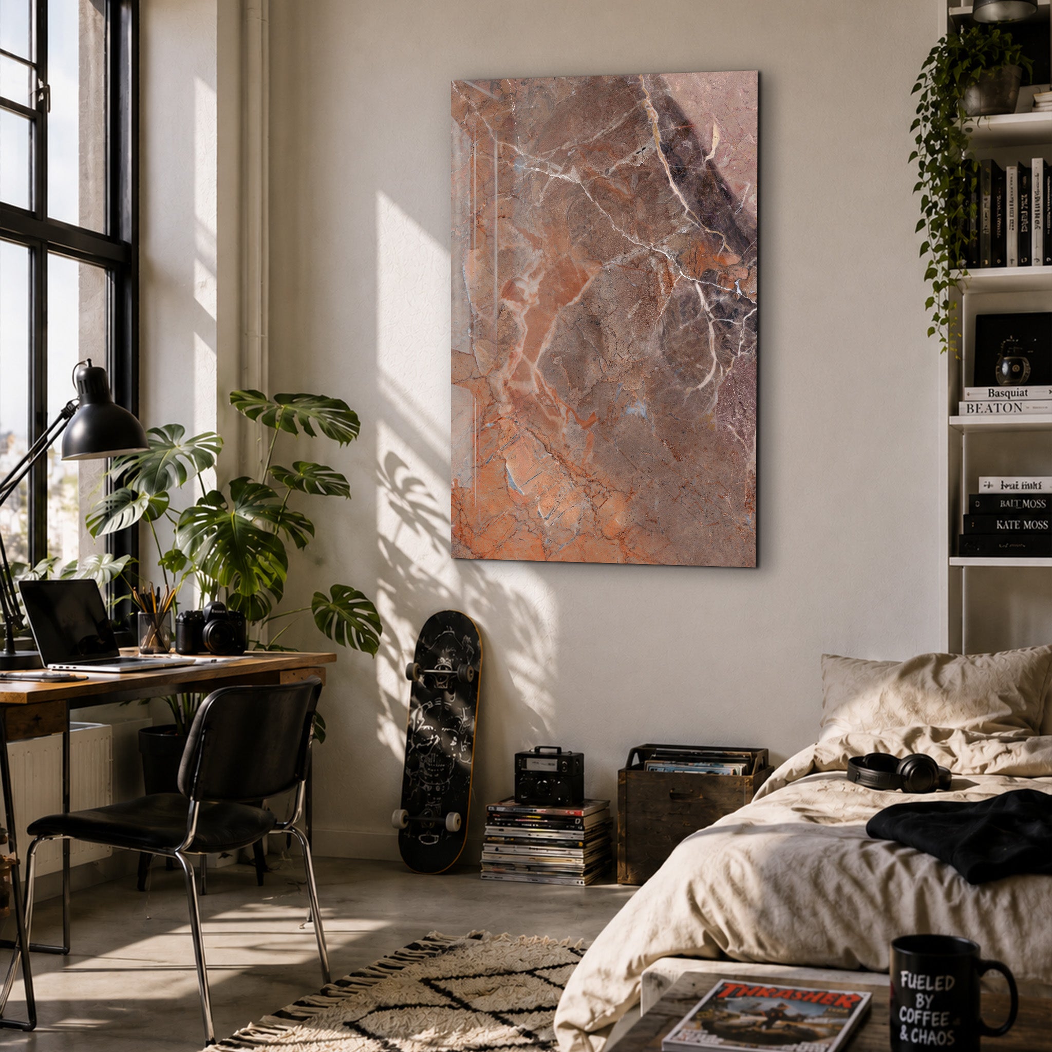 Terracotta Marble | Glass Wall Art