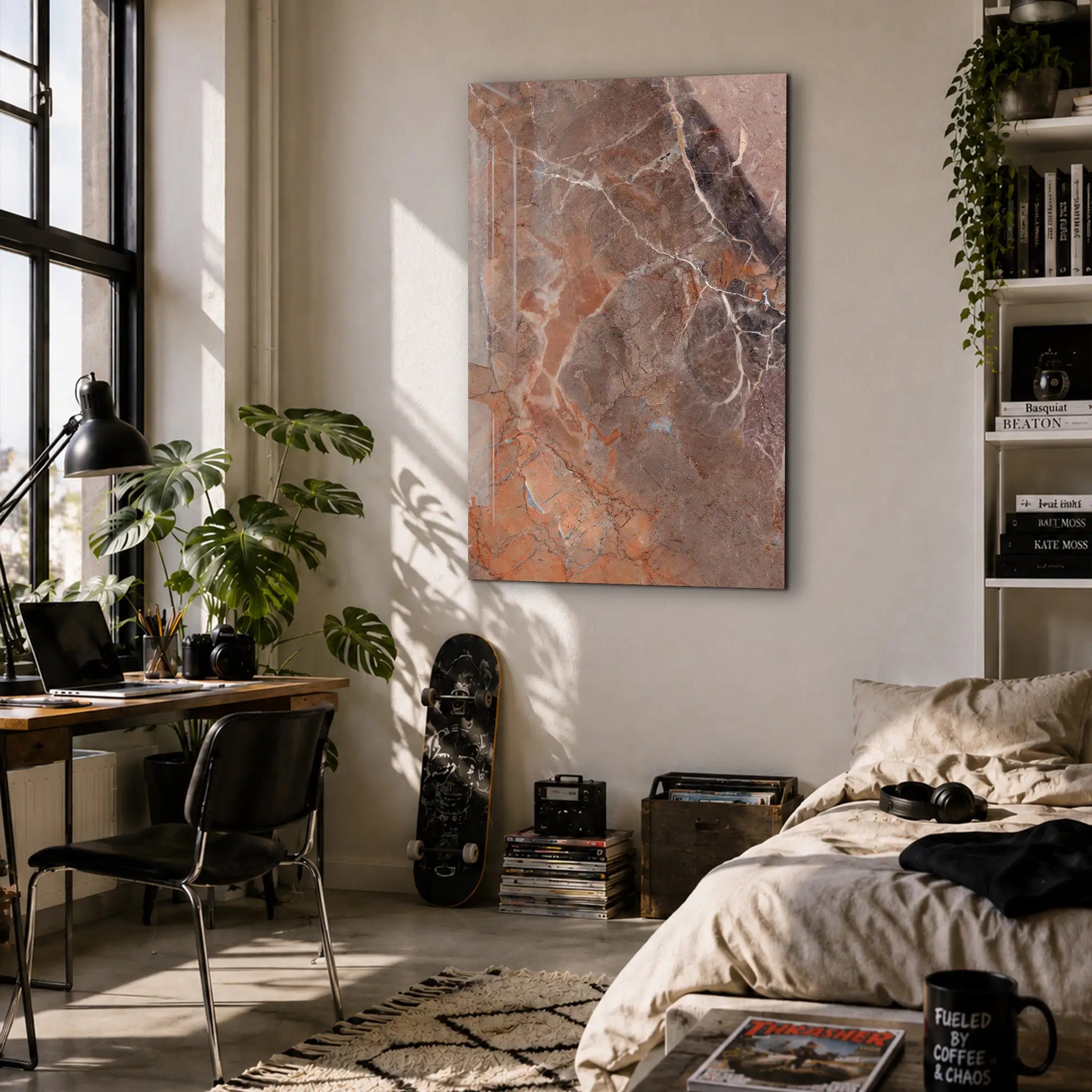 Terracotta Marble | Glass Wall Art