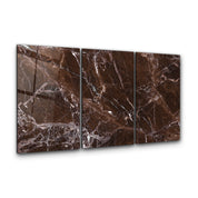 Mocha Brown Marble Trio | Glass Wall Art