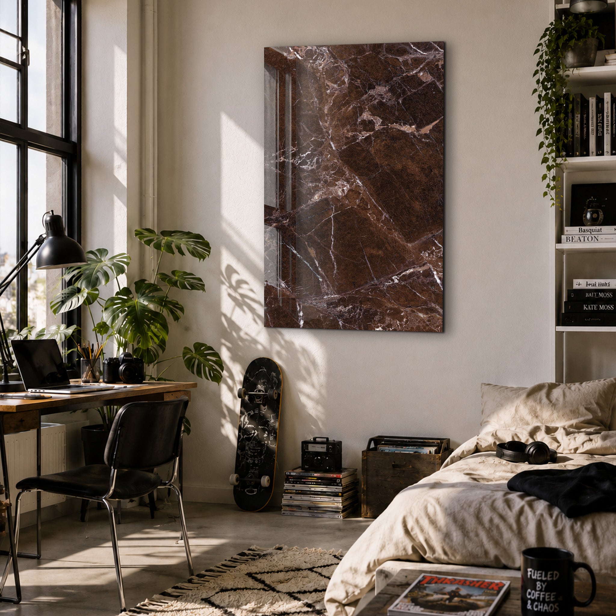 Cocoa Stone | Glass Wall Art