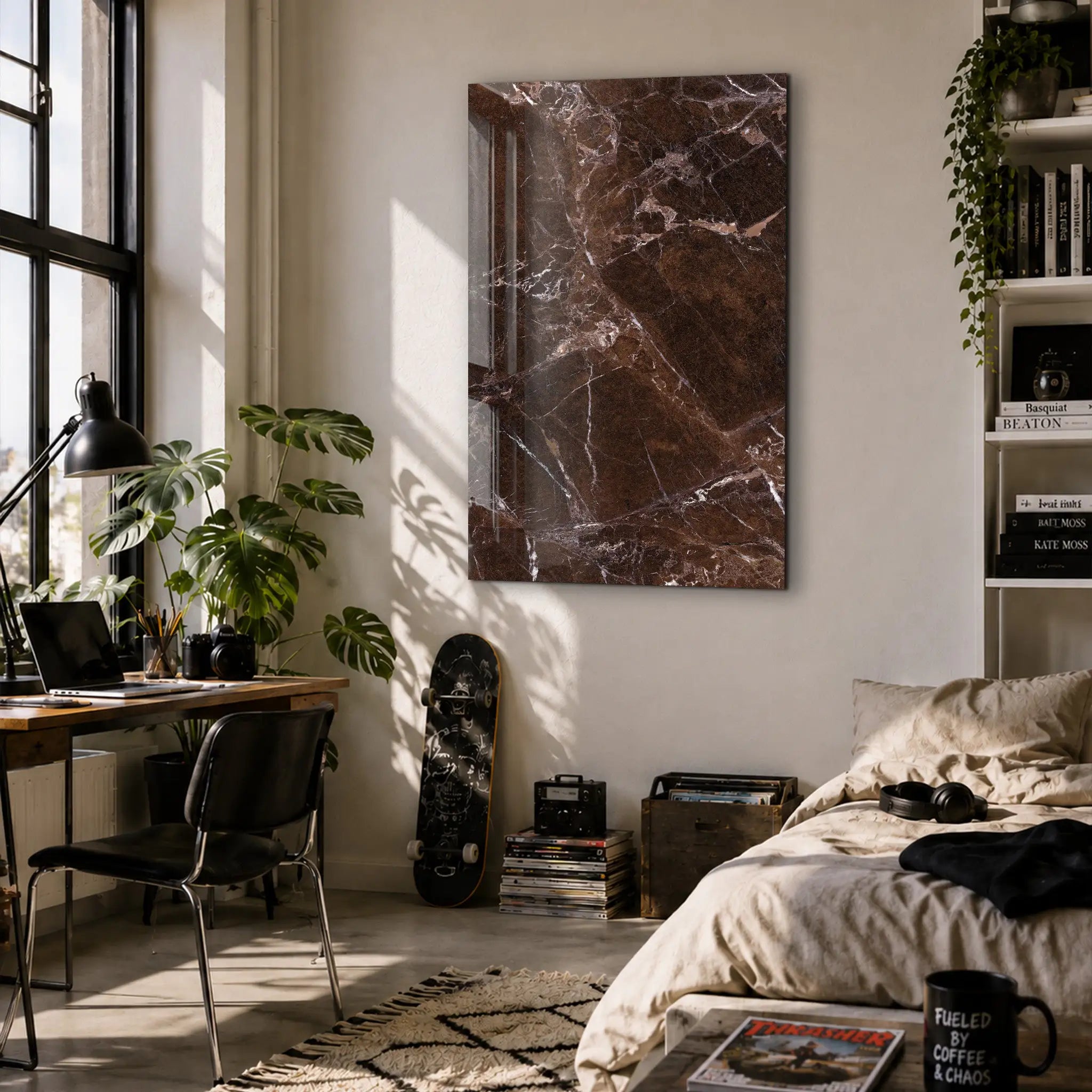 Cocoa Stone | Glass Wall Art