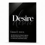 Desire Definition | Glass Wall Art