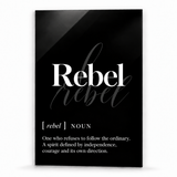 Rebel Definition | Glass Wall Art