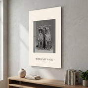 Artdesigna Moda Sauvage glass wall art with vibrant abstract artwork displayed on a clear glass panel