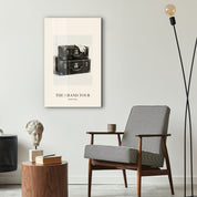Artdesigna The Grand Tour glass wall art displayed in a stylish interior setting