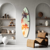 Paradise Palms | Surfboard Glass Wall Art