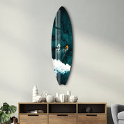 Ocean's Edge | Surfboard Glass Wall Art