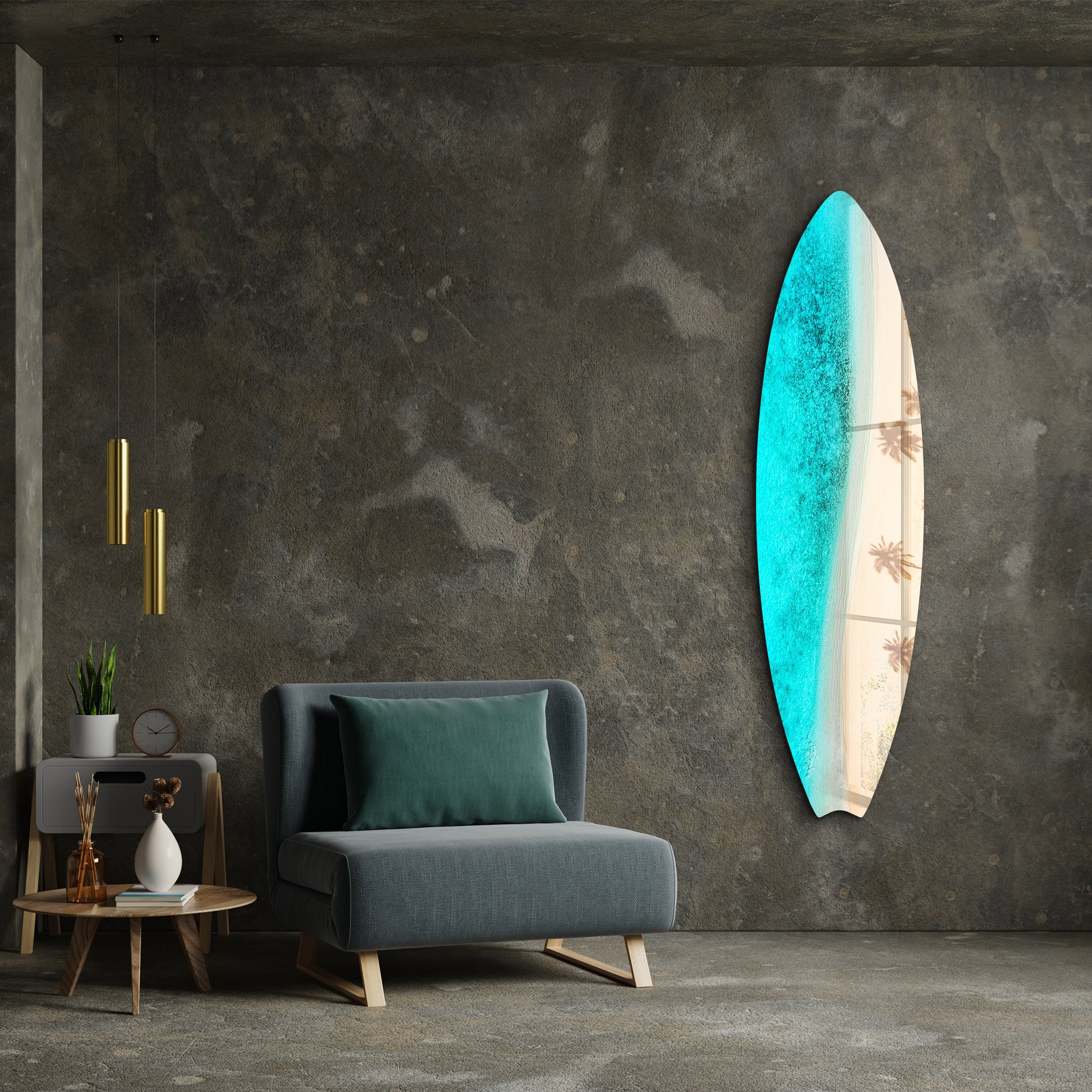 Aerial Escape | Surfboard Glass Wall Art