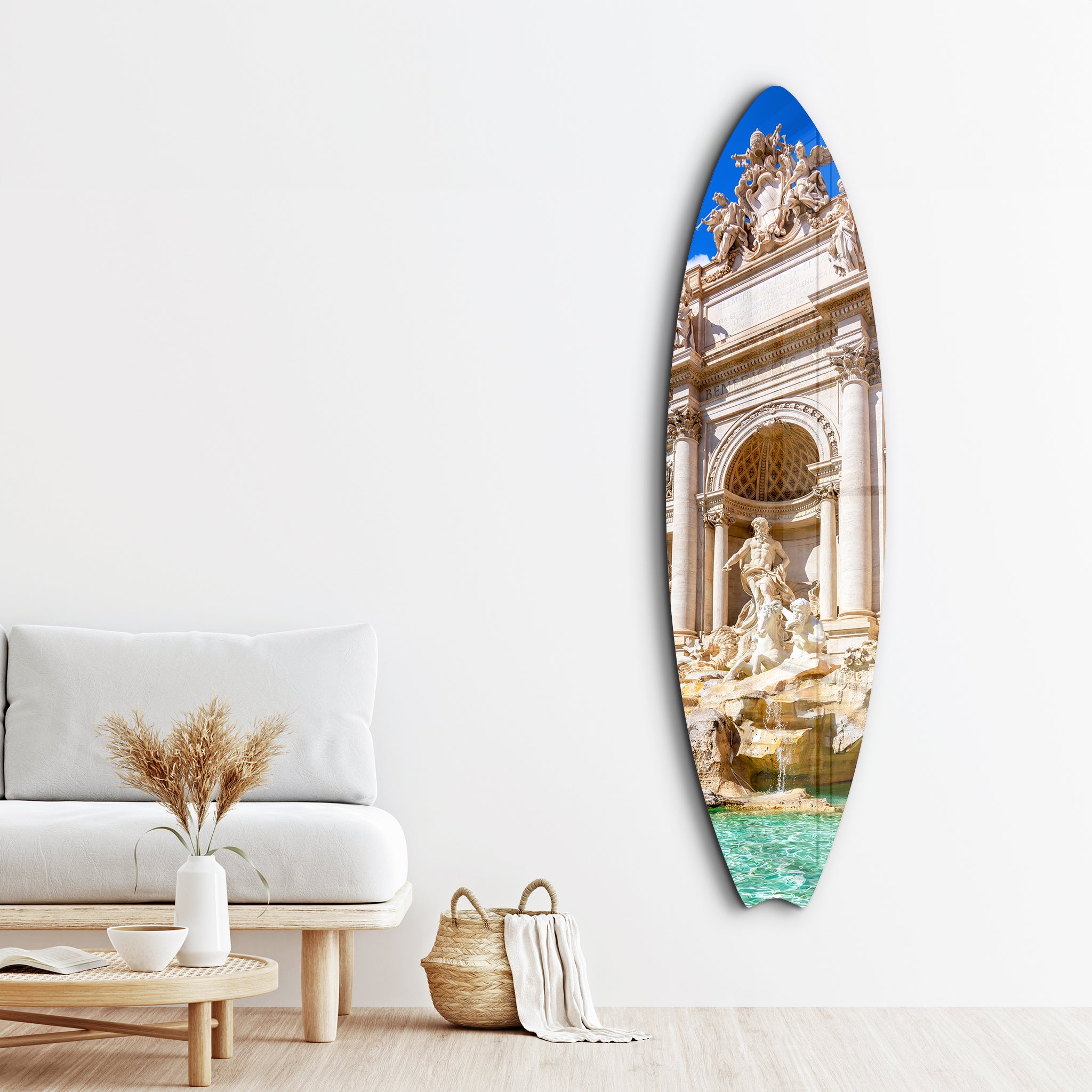 Trevi Fountain | Surfboard Glass Wall Art