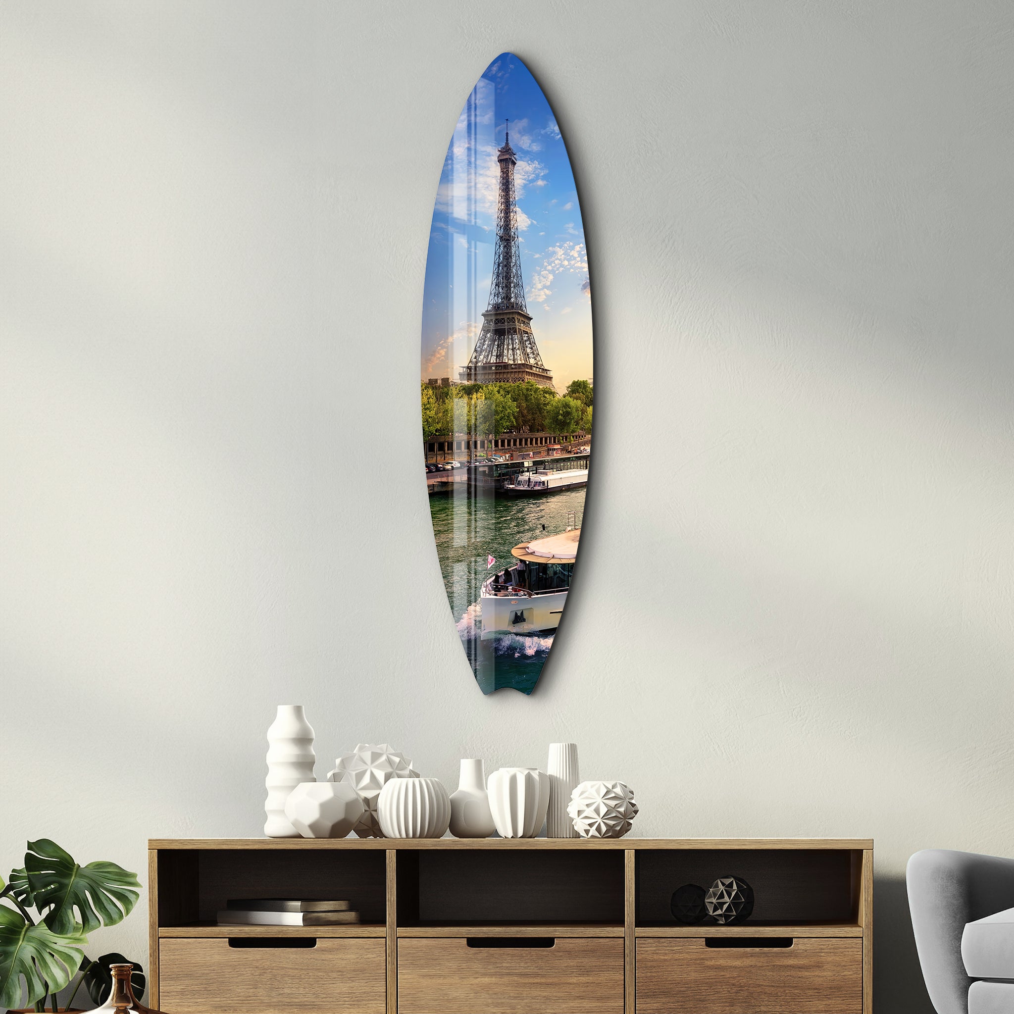 Parisian Surf | Surfboard Glass Wall Art