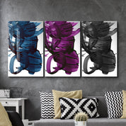 ・"Abstract Brush Strokes - Trio"・Glass Wall Art - ArtDesigna Glass Printing Wall Art