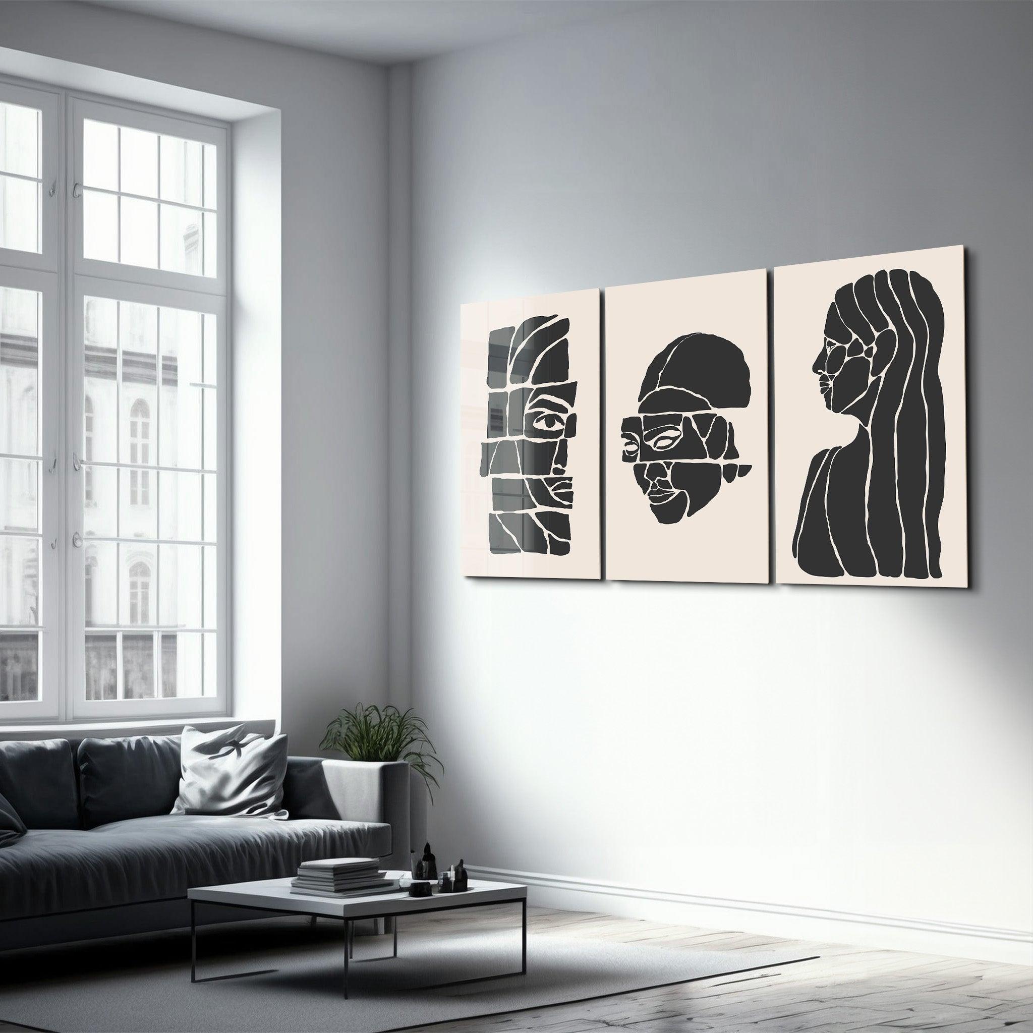 ・"Cubic Faces- Trio"・Glass Wall Art - ArtDesigna Glass Printing Wall Art