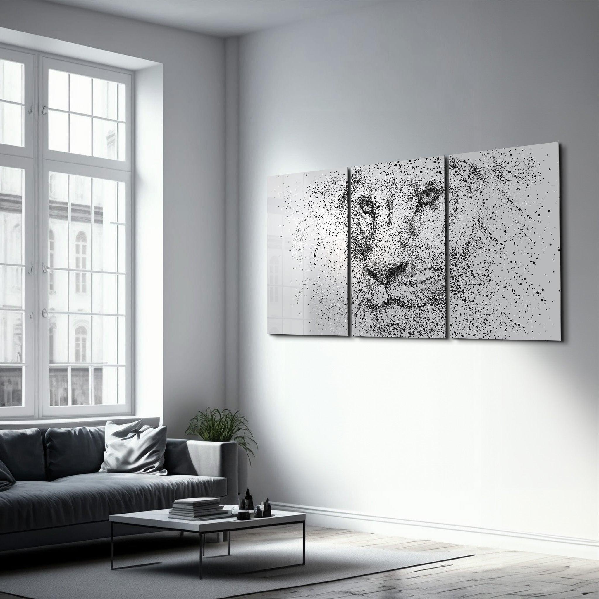 ・"Lion Drops - Trio"・Glass Wall Art - ArtDesigna Glass Printing Wall Art