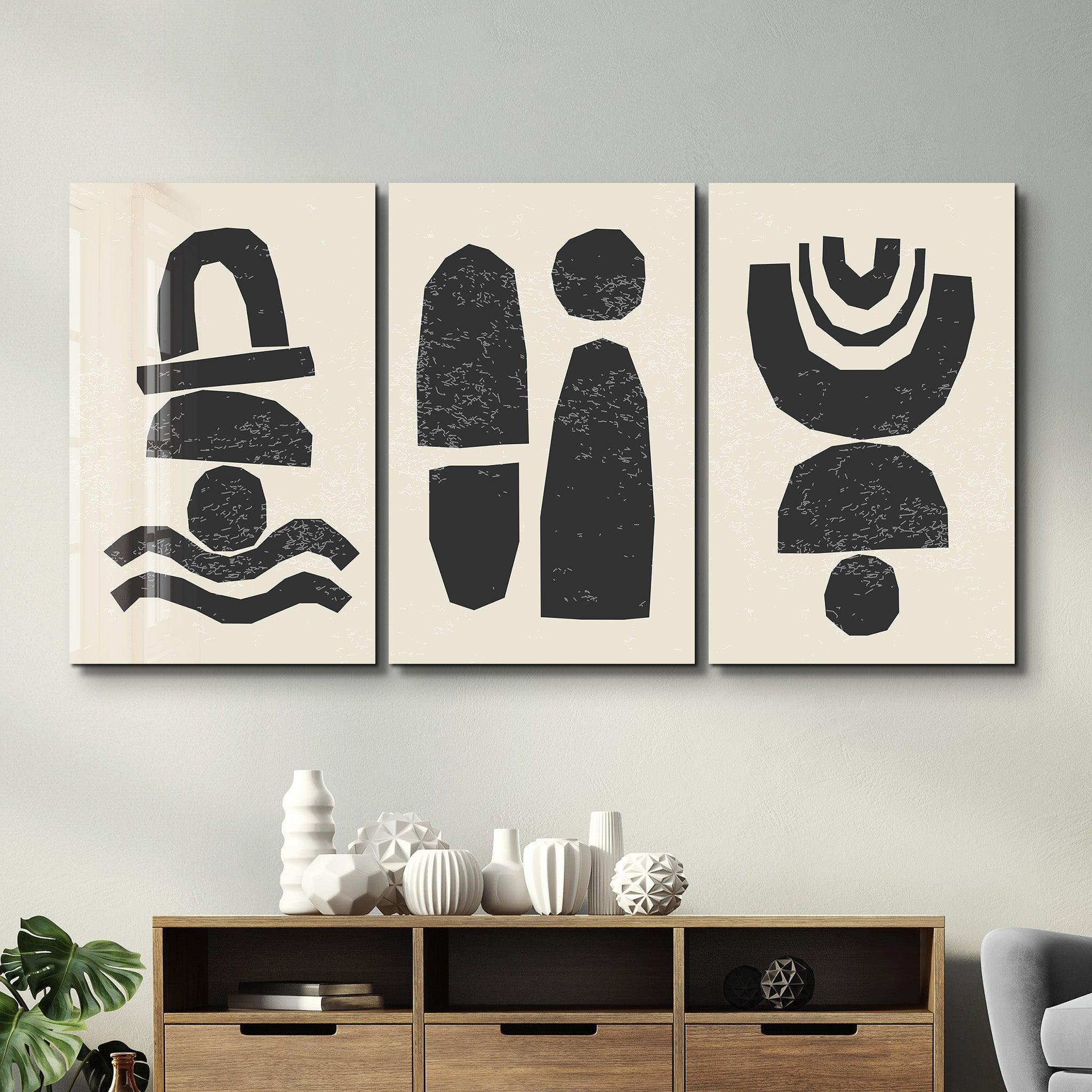 ・"Black Signs - Trio"・Glass Wall Art - ArtDesigna Glass Printing Wall Art