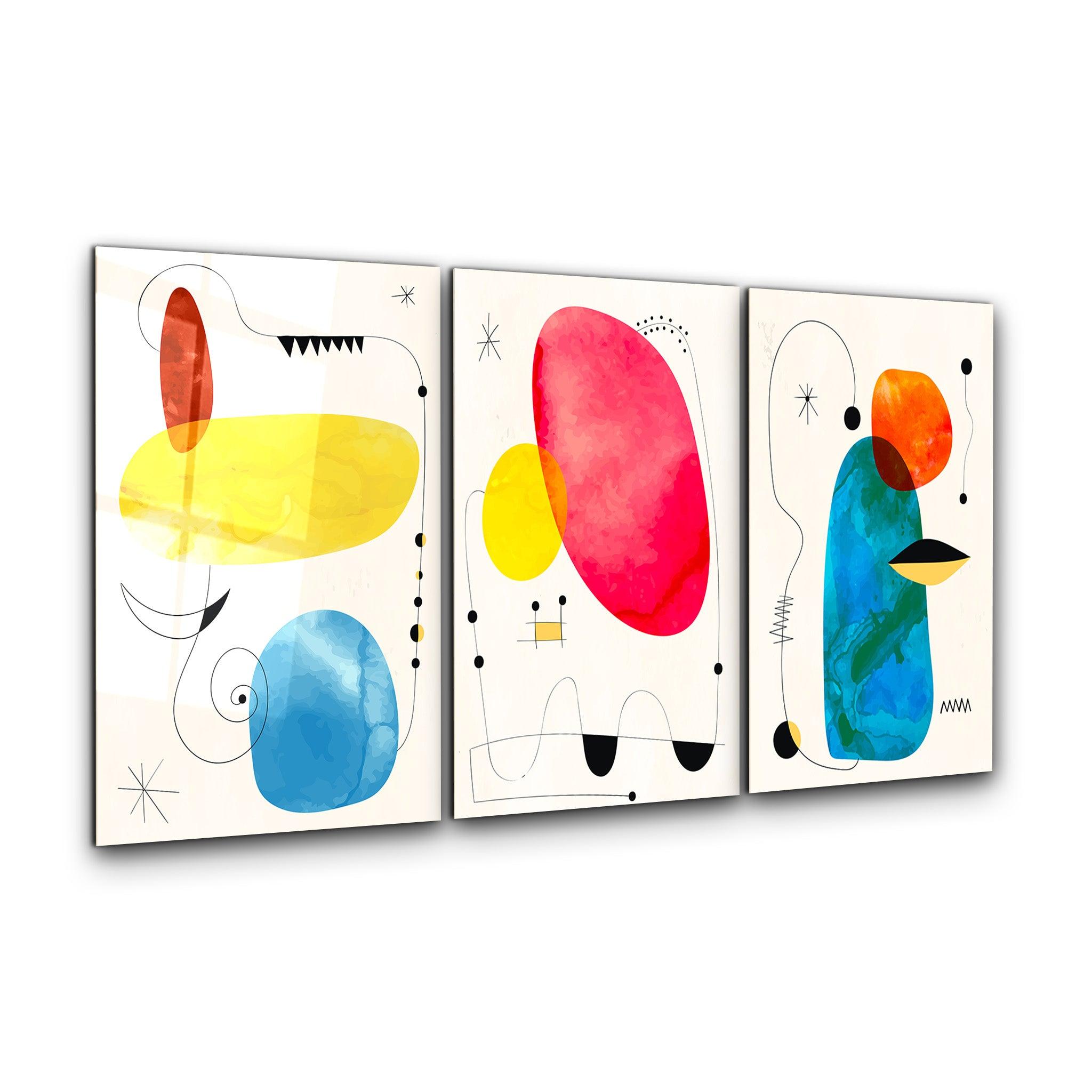 ・"Modern Abstract - Trio"・Glass Wall Art - ArtDesigna Glass Printing Wall Art