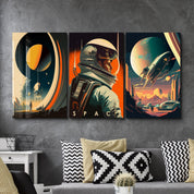 ・" A Day in Space - Trio"・Glass Wall Art - ArtDesigna Glass Printing Wall Art