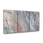 Coral Patina Trio | Glass Wall Art