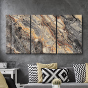Obsidian Gold Trio | Glass Wall Art