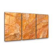 Amber Cloud Trio | Glass Wall Art