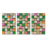 Smoked Green/Pink | Wood Wall Sculpture
