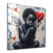 Little Angel Street Art | Glass Wall Art - Artdesigna