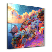 Mediterranean Island | Glass Wall Art