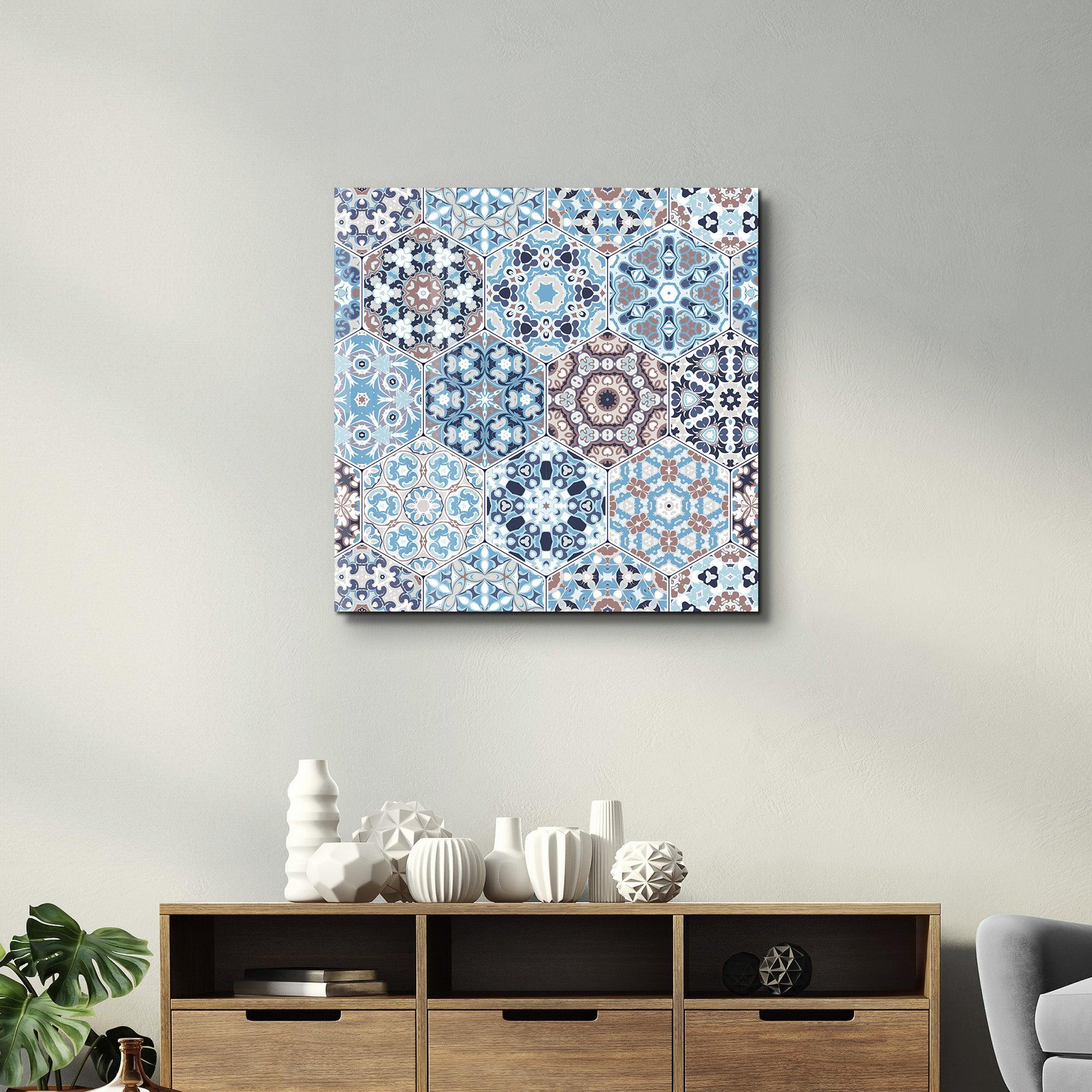 Blue Italian Ceramic Tiles Collection | Glass Wall Art - Artdesigna