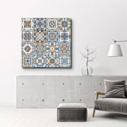 Brown-Blue Italian Ceramic Tiles Collection | Glass Wall Art - Artdesigna