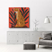 Leopard Retro | Glass Wall Art - Artdesigna