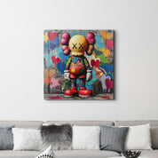 KAWS Colorful Fan Art Graffiti | Glass Wall Art - Artdesigna