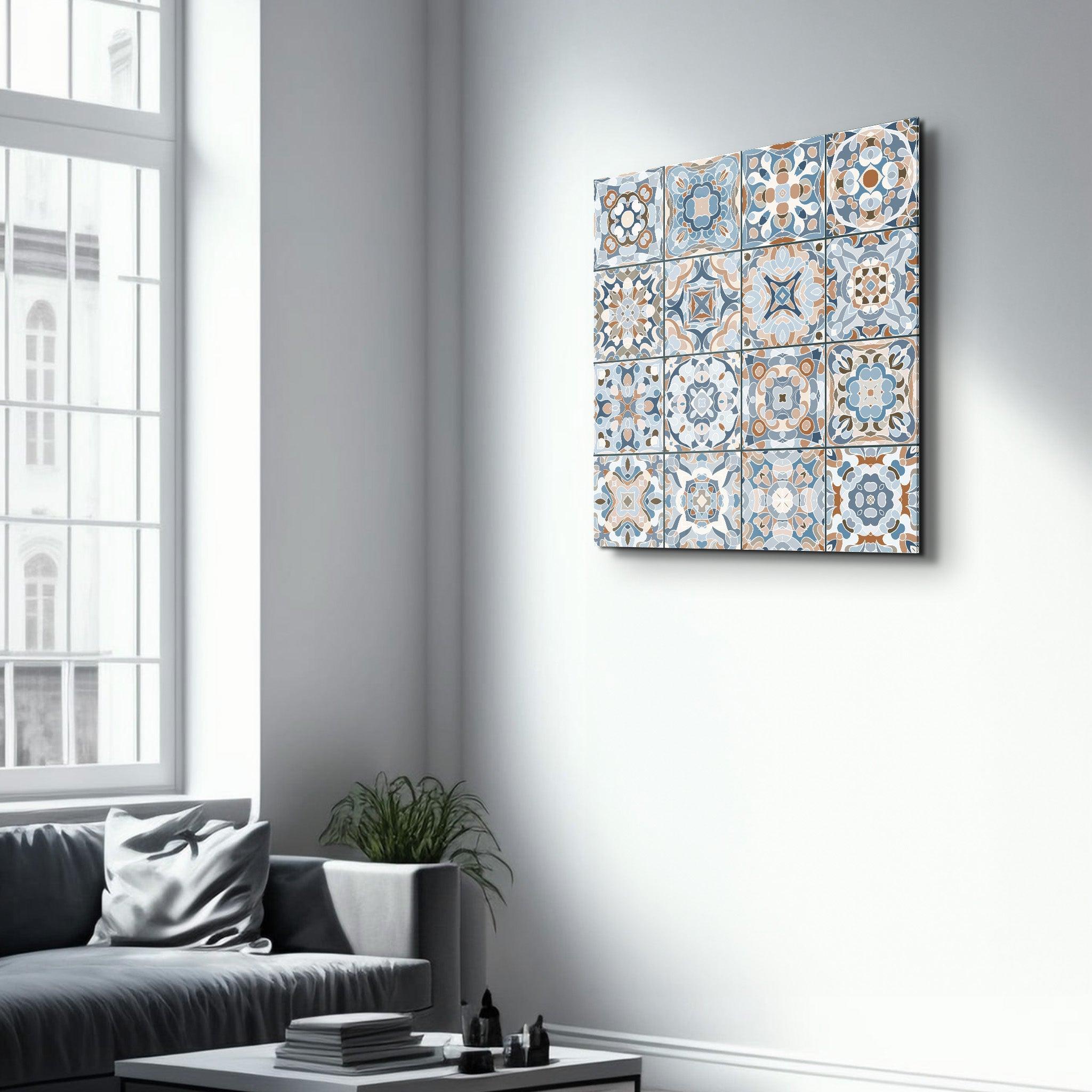 Light-Blue Italian Ceramic Tiles Collection | Glass Wall Art - Artdesigna